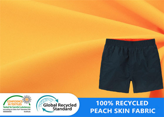 100% tái chế PET Twill Peach Skin Bãi biển không thấm nước Vải tạp dề ngắn