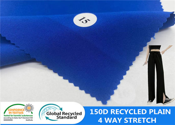 150D kéo giãn 4 chiều Chai nhựa tái chế Vải quần 170GSM