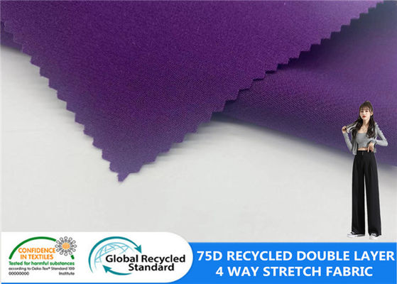 75D Polyester đàn hồi hai lớp vải tái chế Chất liệu vải