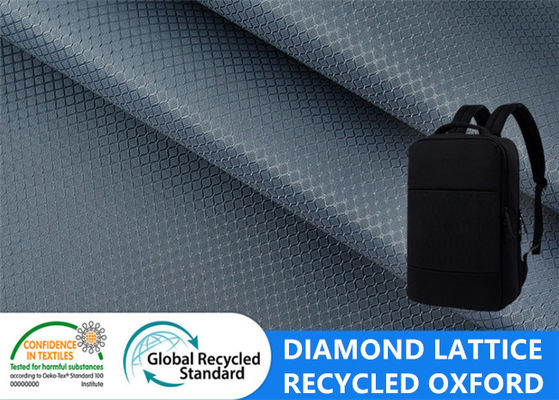 Lưới kim cương Jacquard tái chế Pet PU Lớp phủ Polyester Oxford Vải